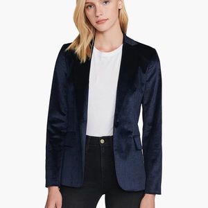 Frame Navy Velvet Single Button Blazer